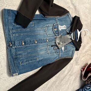 Harley-Davidson Blue Denim Jacket with Black Accents